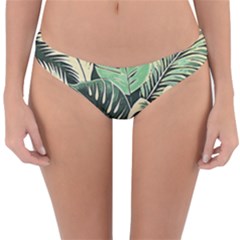 Abstract Art Tropical Leaves Reversible Hipster Bikini Bottoms