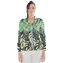 Abstract Art Tropical Leaves Women s Windbreaker