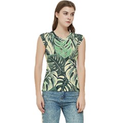 Abstract Art Tropical Leaves Women s Raglan Cap Sleeve T-shirt by Valentinaart