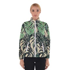 Abstract Art Tropical Leaves Women s Bomber Jacket