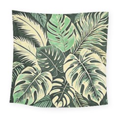 Abstract Art Tropical Leaves Square Tapestry (large)