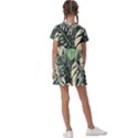 Abstract Art Tropical Leaves Kids  Asymmetric Collar Dress View2