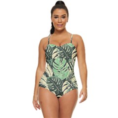 Abstract Art Tropical Leaves Retro Full Coverage Swimsuit by Valentinaart