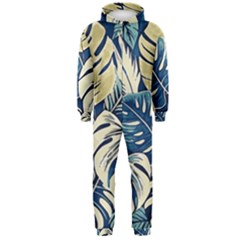 Abstract Art Tropical Leaves Hooded Jumpsuit (men) by Valentinaart