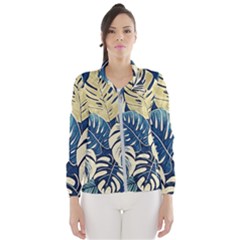 Abstract Art Tropical Leaves Women s Windbreaker