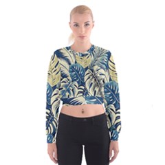 Abstract Art Tropical Leaves Cropped Sweatshirt