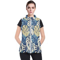 Abstract Art Tropical Leaves Women s Puffer Vest