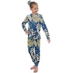 Abstract Art Tropical Leaves Kids  Long Sleeve Set 