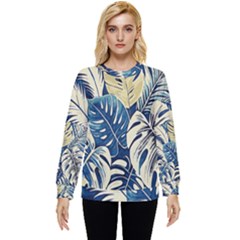 Abstract Art Tropical Leaves Hidden Pocket Sweatshirt