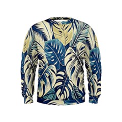 Abstract Art Tropical Leaves Kids  Sweatshirt