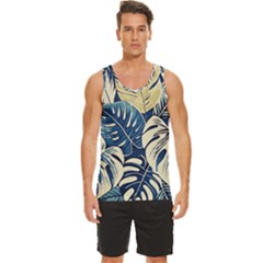 Abstract Art Tropical Leaves Men s Wide Collar Tank Top by Valentinaart