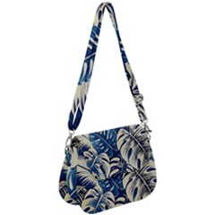 Abstract Art Tropical Leaves Saddle Handbag