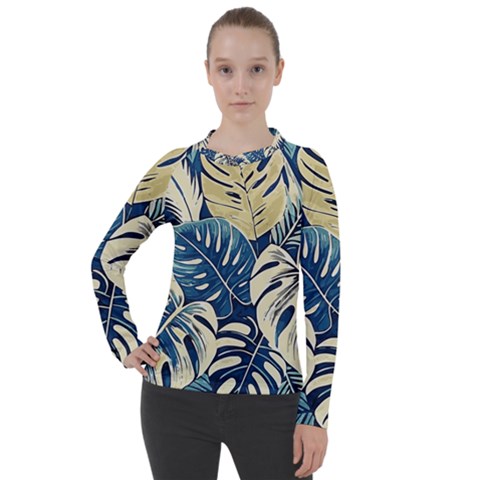 Abstract Art Tropical Leaves Women s Pique Long Sleeve T-shirt by Valentinaart