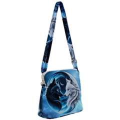 Awesome Wolves Zipper Messenger Bag by FantasyArt