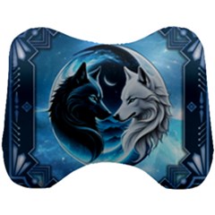 Awesome Wolves Head Support Cushion by FantasyArt