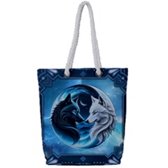 Awesome Wolves Full Print Rope Handle Tote (small) by FantasyArt