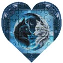 Awesome Wolves Wooden Puzzle Heart View1