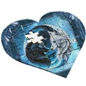 Awesome Wolves Wooden Puzzle Heart View3