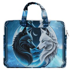 Awesome Wolves Macbook Pro 13  Double Pocket Laptop Bag by FantasyArt