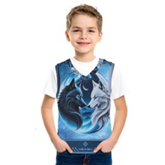 Awesome Wolves Kids  Basketball Tank Top by FantasyArt