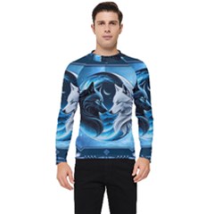 Awesome Wolves Men s Long Sleeve Rash Guard by FantasyArt