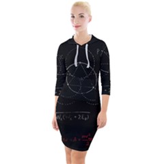 Math Board Circuit Circuits Computer Shield Tech Technology Quarter Sleeve Hood Bodycon Dress by Loisa77