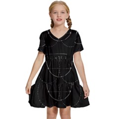 Math Board Circuit Circuits Computer Shield Tech Technology Kids  Short Sleeve Tiered Mini Dress by Loisa77