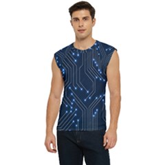 Seamless Pattern Of Glowing Circuit Board Neon Technology Men s Raglan Cap Sleeve T-shirt by Loisa77