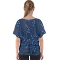 Seamless Pattern Of Glowing Circuit Board Neon Technology V-Neck Dolman Drape Top View2