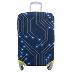 Seamless Pattern Of Glowing Circuit Board Neon Technology Luggage Cover (medium) by Loisa77