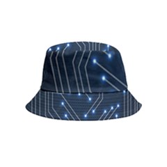 Seamless Pattern Of Glowing Circuit Board Neon Technology Bucket Hat (kids) by Loisa77