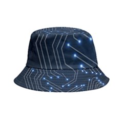 Seamless Pattern Of Glowing Circuit Board Neon Technology Inside Out Bucket Hat by Loisa77