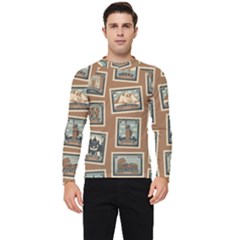 Retro Postage Seamless Pattern Men s Long Sleeve Rash Guard by Loisa77