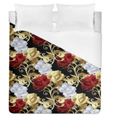 Roses Seamless Pattern Floral Duvet Cover (queen Size) by Loisa77