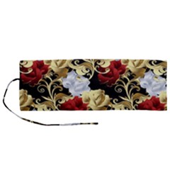 Roses Seamless Pattern Floral Roll Up Canvas Pencil Holder (m) by Loisa77