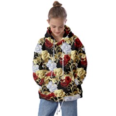 Roses Seamless Pattern Floral Kids  Oversized Hoodie