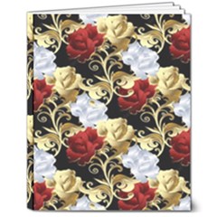 Roses Seamless Pattern Floral 8  X 10  Softcover Notebook by Loisa77