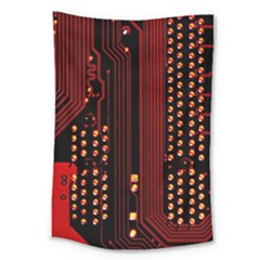 Red Circuit Board Texture Red Circuit Digital Texture Circuit Board Red Technology Large Tapestry