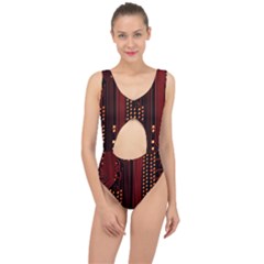 Red Circuit Board Texture Red Circuit Digital Texture Circuit Board Red Technology Center Cut Out Swimsuit by Loisa77