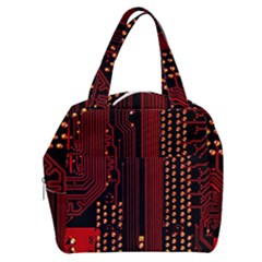 Red Circuit Board Texture Red Circuit Digital Texture Circuit Board Red Technology Boxy Hand Bag by Loisa77