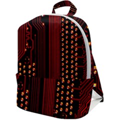 Red Circuit Board Texture Red Circuit Digital Texture Circuit Board Red Technology Zip Up Backpack by Loisa77