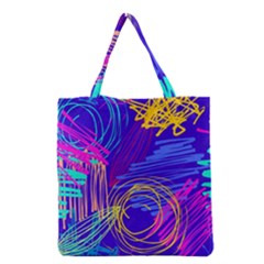 Seamless Vintage Pattern Retro 80s Or 90s Style Abstract Grocery Tote Bag by Loisa77