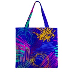 Seamless Vintage Pattern Retro 80s Or 90s Style Abstract Zipper Grocery Tote Bag by Loisa77