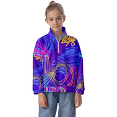 Seamless Vintage Pattern Retro 80s Or 90s Style Abstract Kids  Half Zip Hoodie