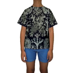 Weave Haeckel Lichenes Photobionten Kids  Short Sleeve Swimwear