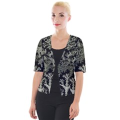 Weave Haeckel Lichenes Photobionten Cropped Button Cardigan