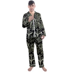 Weave Haeckel Lichenes Photobionten Men s Long Sleeve Satin Pajamas Set by Cemarart