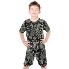 Weave Haeckel Lichenes Photobionten Kids  T-shirt And Shorts Set