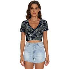 Weave Haeckel Lichenes Photobionten V-neck Crop Top