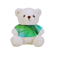 3d Leaves Texture Sheet Blue Green Full Print Tee For Cuddly Teddy Bear by Cemarart